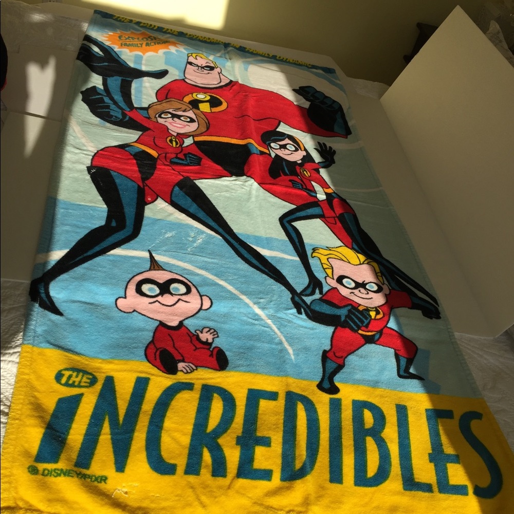 Incredibles cartoon print beach towel 100% cotton kids large size bath towel
